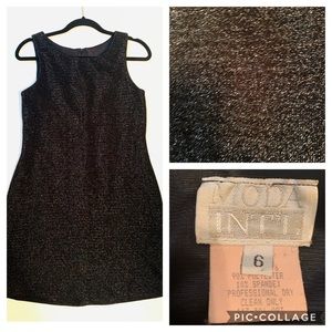 NWOT Black sheath dress, metallic, size 6